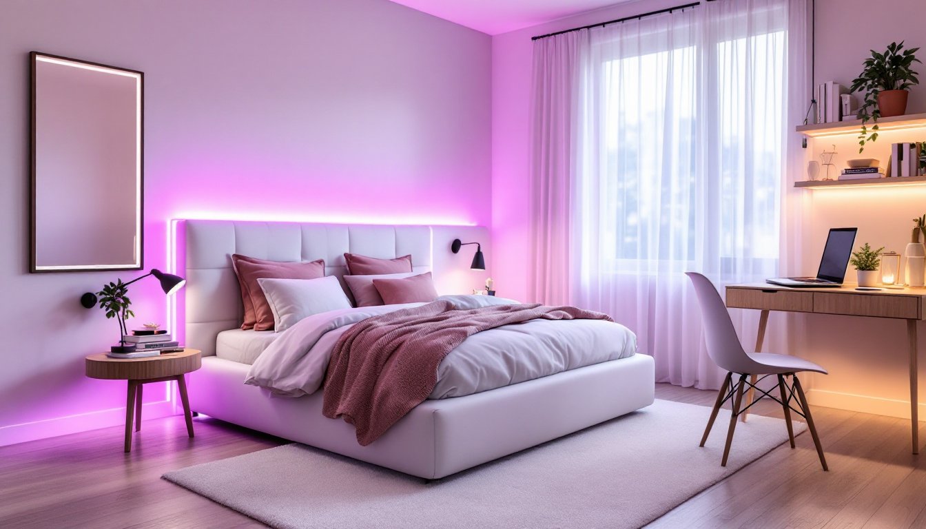 teenage girl bedroom ideas with led lights